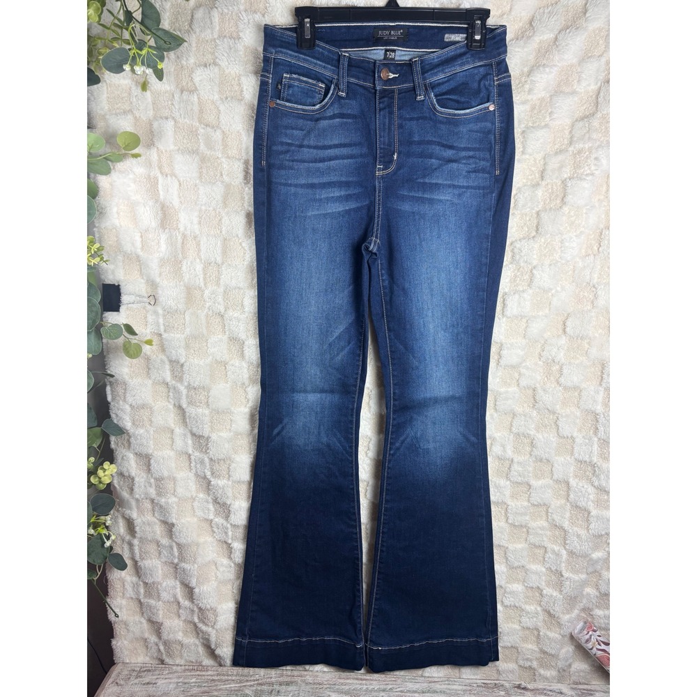 Judy Blue Mid Rise Dark Wash Flare Jeans Size 7/28